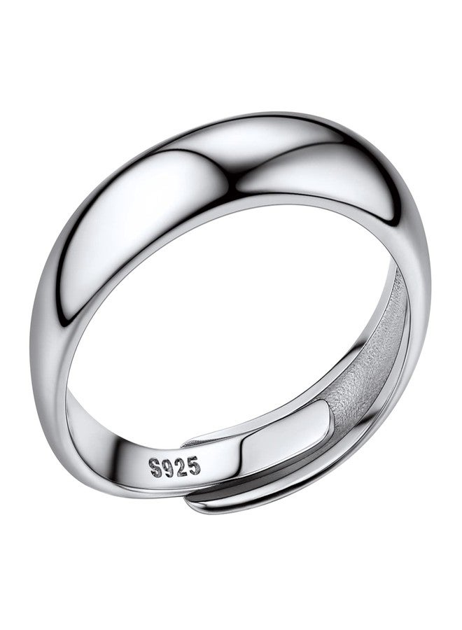 PROSILVER Sterling Plain Silver Rings Band For Women Wedding Bands Adjustable Ring - Image 1